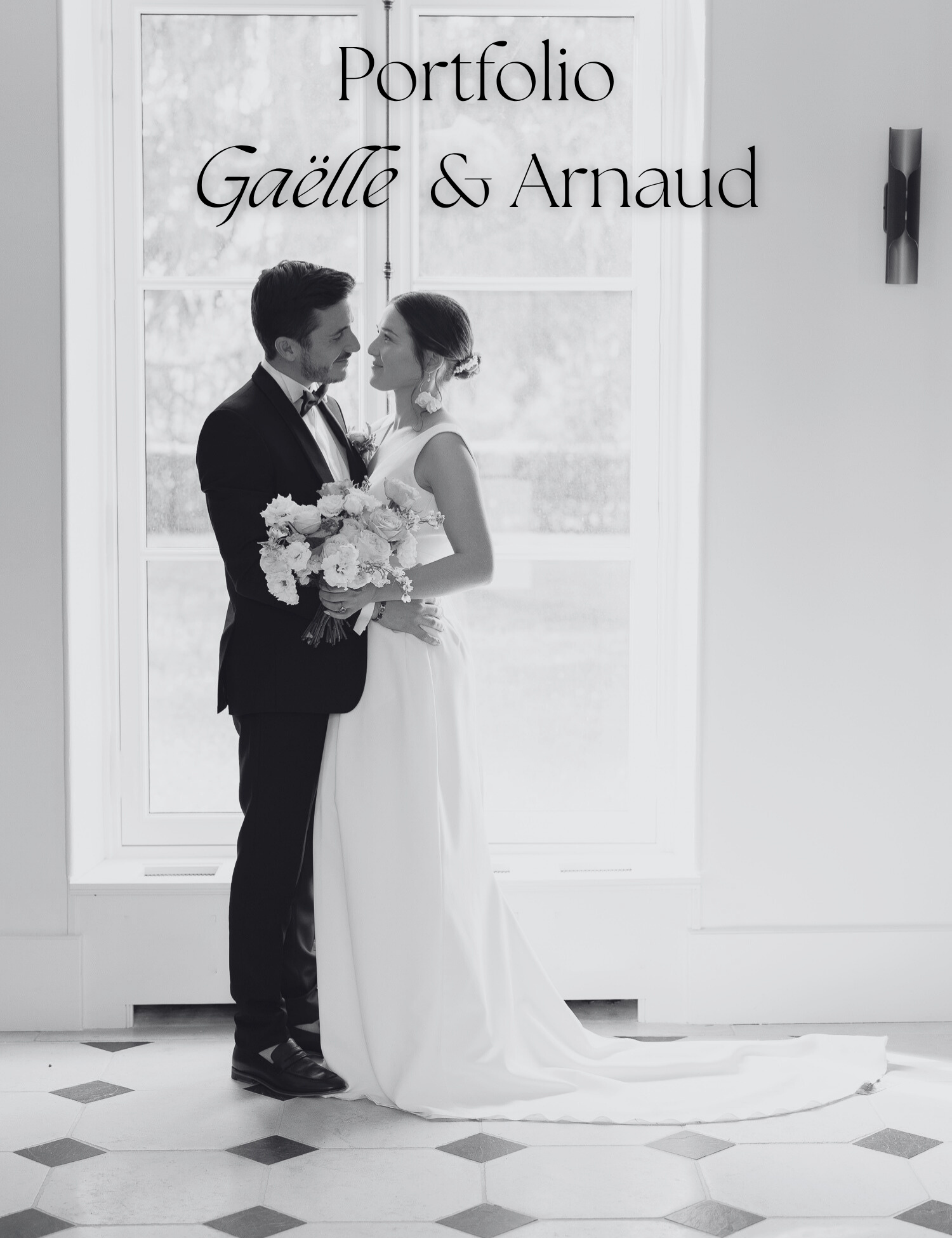 couple de mariés dans un chateau en france